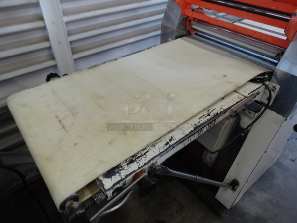 GORGEOUS! Thunderbird Model TBD-500 Metal Commercial Floor Style Reversible Dough Sheeter on Commercial Casters. 220 Volts, 1 Phase. 85x35x46 - Image 6 of 9