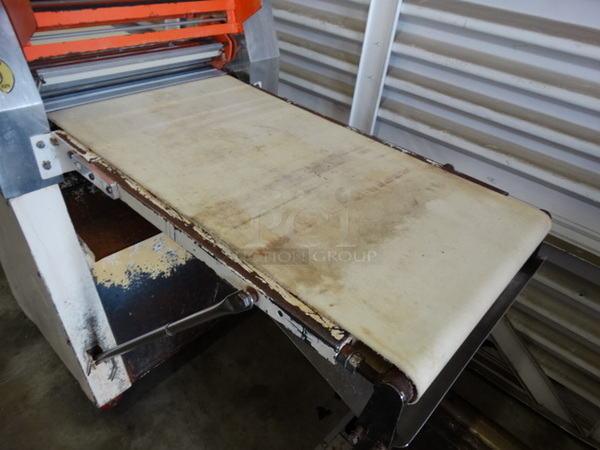 GORGEOUS! Thunderbird Model TBD-500 Metal Commercial Floor Style Reversible Dough Sheeter on Commercial Casters. 220 Volts, 1 Phase. 85x35x46 - Image 7 of 9