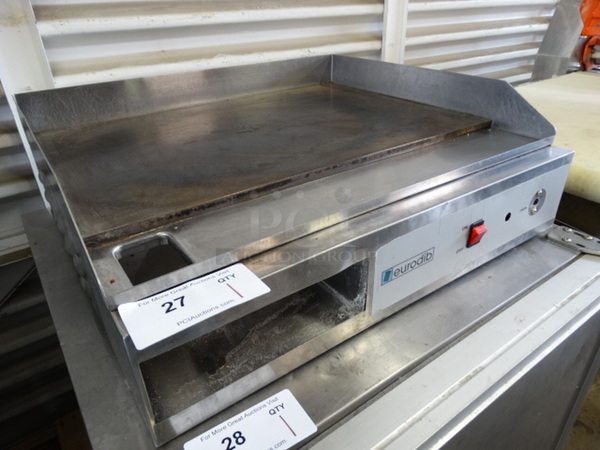 NICE! Eurodib Model SFE04900 Stainless Steel Commercial Countertop Electric Powered Flat Top Griddle. 240 Volts. 24x21x8 - Image 2 of 6
