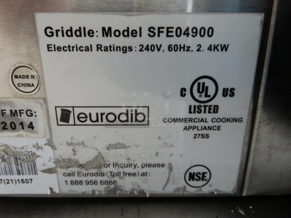 NICE! Eurodib Model SFE04900 Stainless Steel Commercial Countertop Electric Powered Flat Top Griddle. 240 Volts. 24x21x8 - Image 6 of 6