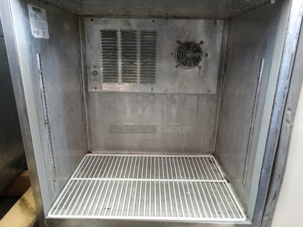 GREAT! Silver King Model SKUCF7F Stainless Steel Commercial Single Door Undercounter Freezer on Commercial Casters. 115 Volts, 1 Phase. 27x28x32. Tested and Powers On But Temps at 38 Degrees - Image 4 of 5
