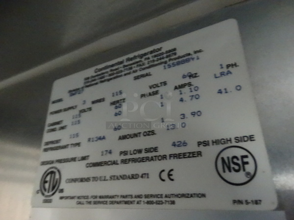 NICE! Continental Model SWF27 Stainless Steel Commercial 2 Drawer Undercounter Freezer on Commercial Casters. 115 Volts, 1 Phase. 27.5x30x35. Tested and Working! - Image 6 of 6