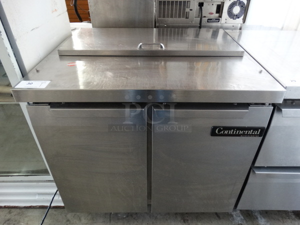 NICE! Continental Model SW36-10 Stainless Steel Commercial Prep Table on Commercial Casters. 115 Volts, 1 Phase. 36x30x36. Tested and Working!