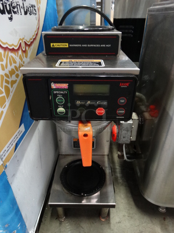 NICE! 2014 Bunn Model AXIOM-35-2 Stainless Steel Commercial Countertop 2 Burner Coffee Machine w/ Metal Brew Basket. 120/208-240 Volts, 1 Phase. 12x18x23 - Image 1 of 6