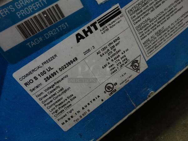 NICE! AHT Model RIOS 100 UL Metal Commercial Ice Cream Treat Freezer Merchandiser w/ Sliding Lids on Commercial Casters. 120 Volts, 1 Phase. 39x27x36. Cannot Test Due To Missing Power Cord - Image 6 of 6