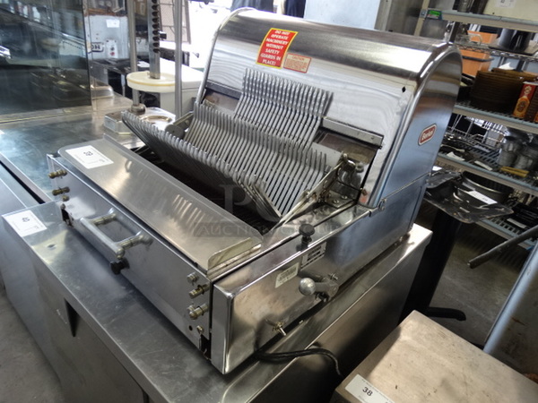 GREAT! Berkel Model MB Stainless Steel Commercial Countertop Bread Loaf Slicer. 115 Volts, 1 Phase. 22x26x18. Tested and Working! - Image 2 of 7
