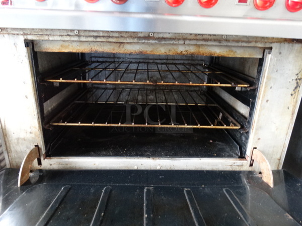 WOW! Vulcan Stainless Steel Commercial Electric Powered 6 Burner Hot Plate Range w/ Oven and Stainless Steel Overshelf on Commercial Casters. 36x30x60 - Image 6 of 7