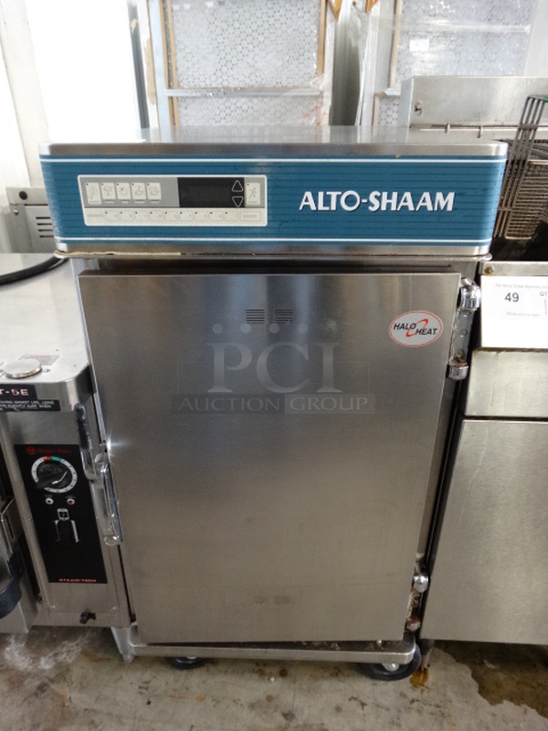 BEAUTIFUL! Alto Shaam Model 1000-TH/III Stainless Steel Commercial Halo Heat Cook N Hold Cabinet on Commercial Casters. 208-240 Volts. 22x30x42