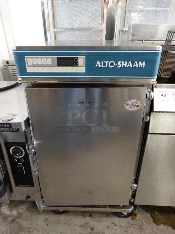 BEAUTIFUL! Alto Shaam Model 1000-TH/III Stainless Steel Commercial Halo Heat Cook N Hold Cabinet on Commercial Casters. 208-240 Volts. 22x30x42 - Image 1 of 7