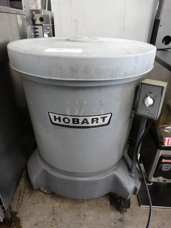 NICE! Hobart Gray Poly Floor Style Lettuce Spinner Salad Spinner on Commercial Casters. 22x22x32. Tested and Working!