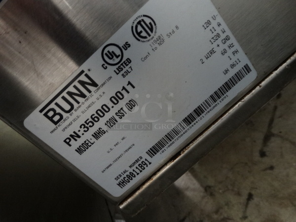 NICE! 2011 Bunn Model MHG Stainless Steel Commercial Countertop Coffee Bean Grinder. 120 Volts, 1 Phase. 9x16x29. Tested and Working! - Image 6 of 6