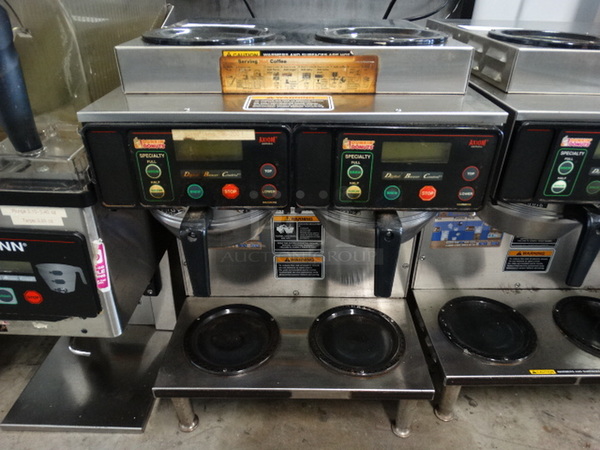 NICE! 2014 Bunn Model AXIOM 2/2 TWIN Stainless Steel Commercial Countertop 4 Burner Coffee Machine w/ 2 Metal Brew Baskets. 120/208-40 Volts, 1 Phase. 16x18x23 - Image 1 of 6