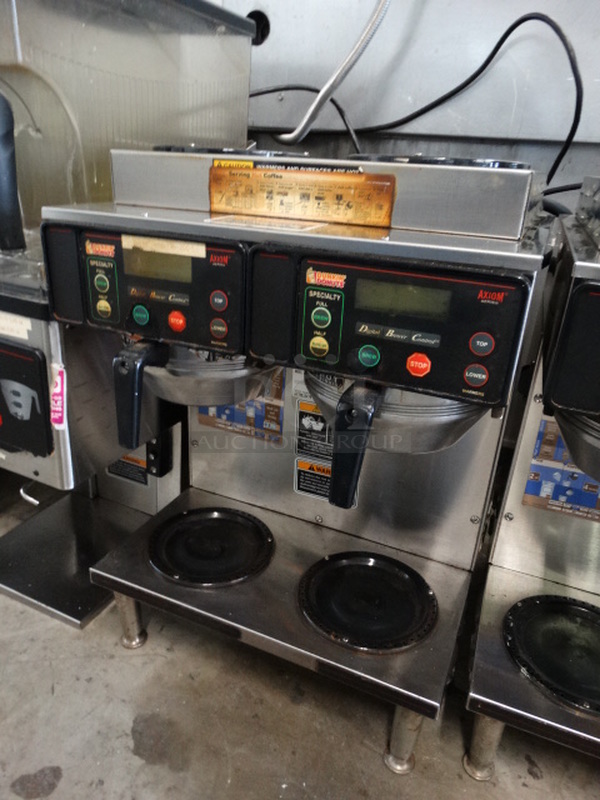 NICE! 2014 Bunn Model AXIOM 2/2 TWIN Stainless Steel Commercial Countertop 4 Burner Coffee Machine w/ 2 Metal Brew Baskets. 120/208-40 Volts, 1 Phase. 16x18x23 - Image 3 of 6
