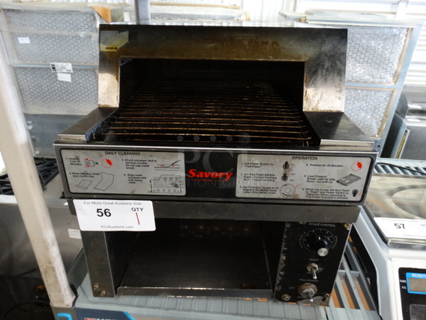 Merco Savory Model 12010 Stainless Steel Commercial Countertop Conveyor Oven Toaster. 208 Volts, 1 Phase. 15x24x17