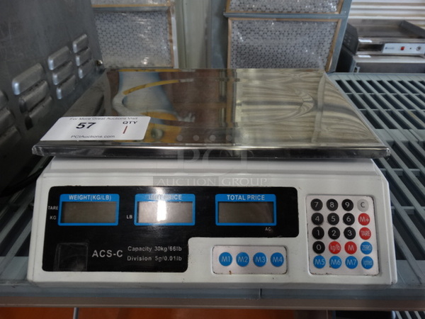 ACS-C Metal Commercial Countertop Food Portioning Scale. 25x25x5. Tested and Working!