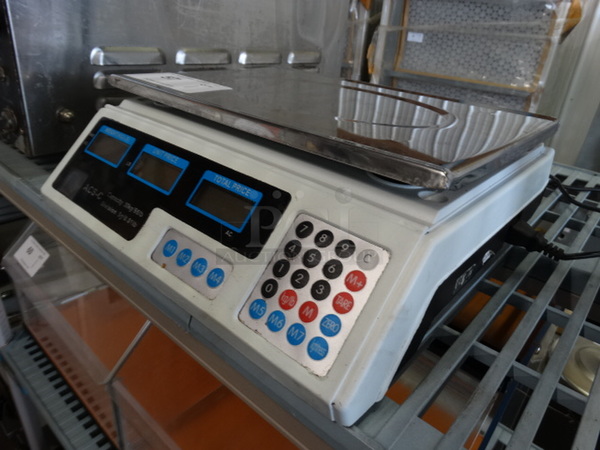 ACS-C Metal Commercial Countertop Food Portioning Scale. 25x25x5. Tested and Working! - Image 2 of 6