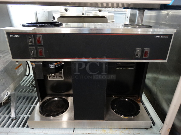 NICE! Bunn Model VPS Stainless Steel Commercial 3 Burner Coffee Machine. 120 Volts, 1 Phase. 23x8x19