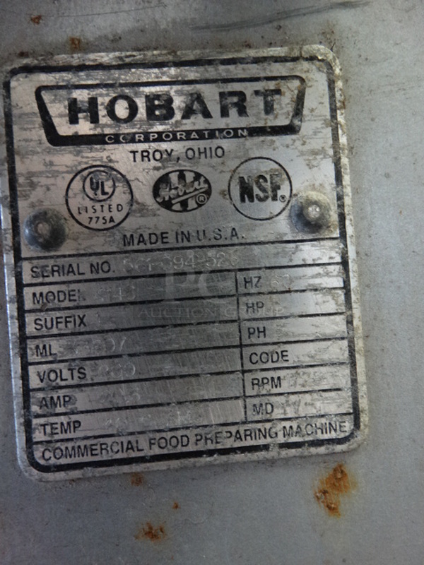 FANTASTIC! Hobart Model 4146 Metal Commercial Meat Grinder. 200 Volts, 3 Phase. 18x48x41 - Image 9 of 10