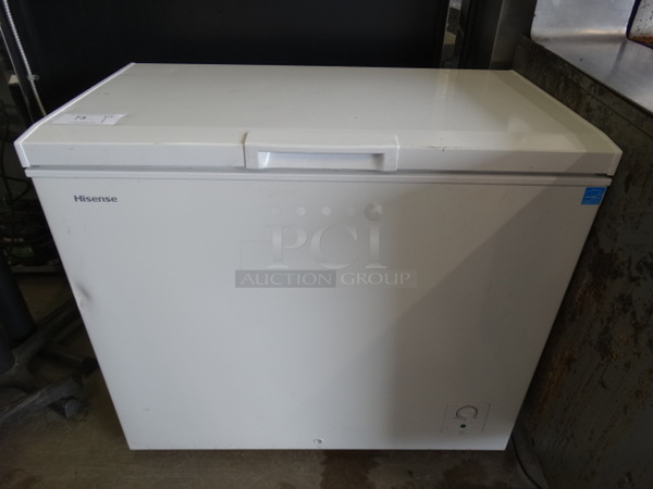 NICE! Hisense Model FC72D6BWE Chest Freezer w/ Hinge Lid. 115 Volts, 1 Phase. 37x21x33. Tested and Working! - Image 1 of 7