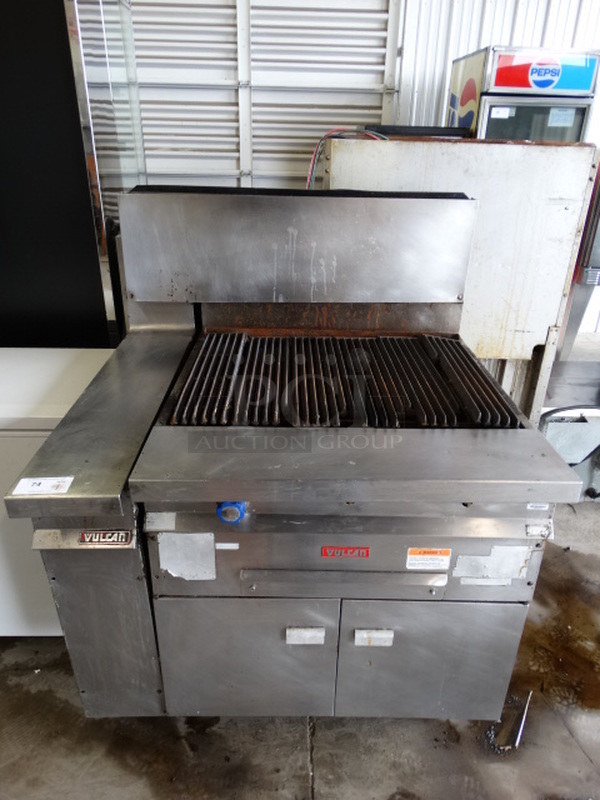 SWEET! Vulcan Model GHCB34S Stainless Steel Commercial Natural Gas Powered Charbroiler Grill. 44x40x55