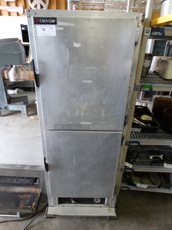 NICE! CresCor Model H135UA11S Metal Commercial 2 Half Size Door Warming Cabinet on Commercial Casters. 25x33x71. Tested and Working!