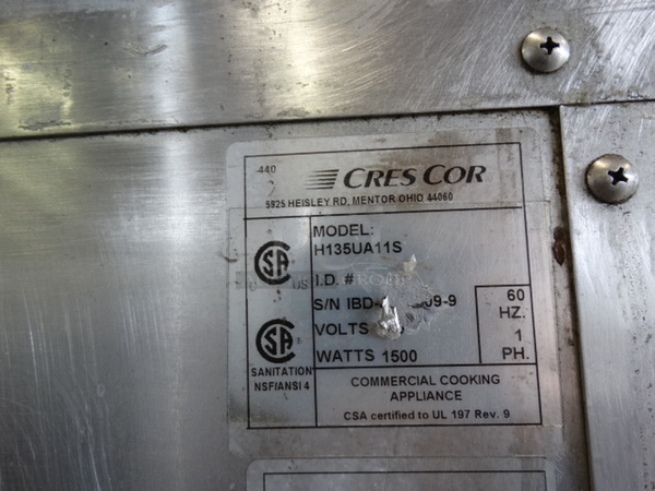 NICE! CresCor Model H135UA11S Metal Commercial 2 Half Size Door Warming Cabinet on Commercial Casters. 25x33x71. Tested and Working! - Image 8 of 8