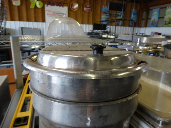 2 Metal Cylindrical Bins w/ Lid. 12x12x8. 2 Times Your Bid! - Image 2 of 2