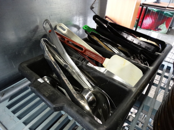 ALL ONE MONEY! Lot of Utensils in Poly Silverware Bin! 12x22x4 - Image 2 of 4