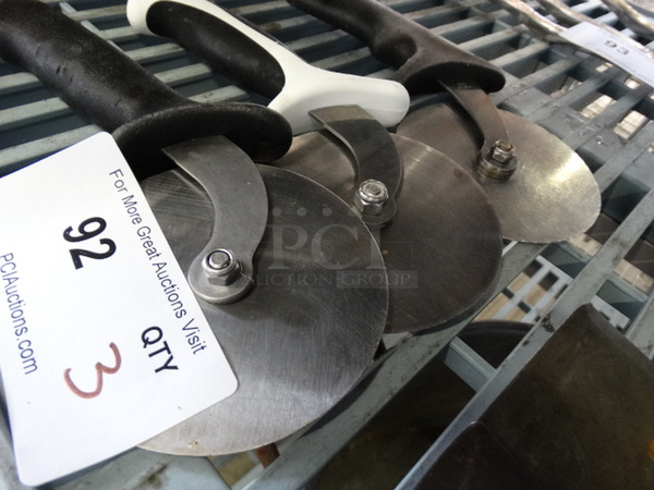 3 Metal Pizza Pie Cutters. 9". 3 Times Your Bid! - Image 2 of 3