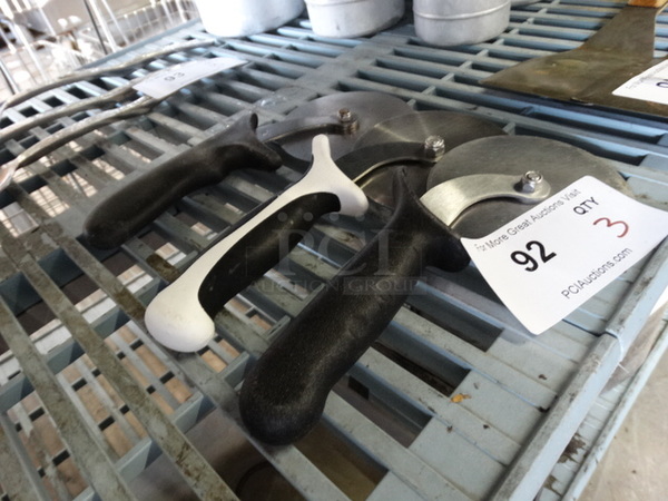 3 Metal Pizza Pie Cutters. 9". 3 Times Your Bid! - Image 3 of 3