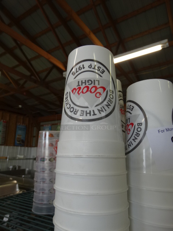 ALL ONE MONEY! Lot of 28 White Poly Tumblers! 3.5x3.5x6 - Image 2 of 2