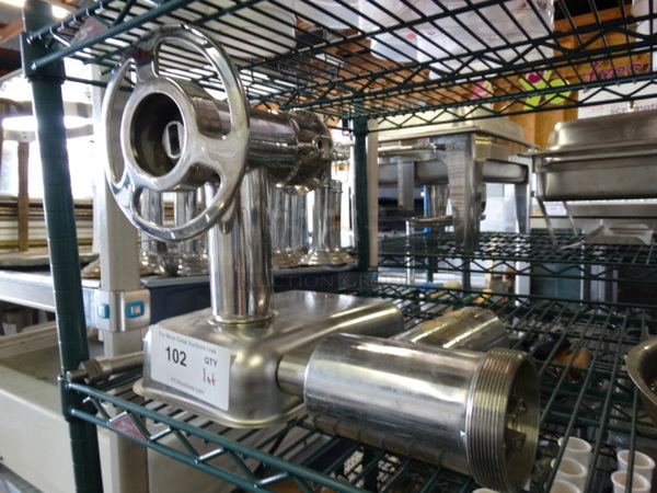 Metal Commercial Meat Grinder Attachment w/ Tray and Extra Attachment. 7x13x12 - Image 2 of 5