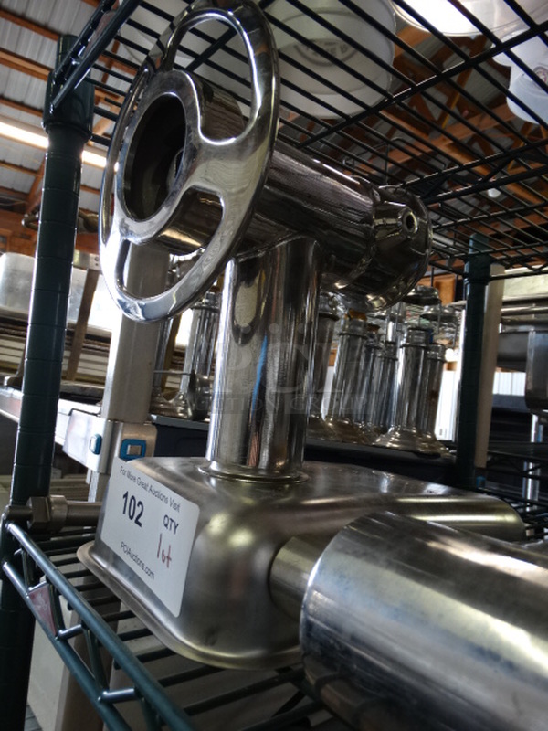 Metal Commercial Meat Grinder Attachment w/ Tray and Extra Attachment. 7x13x12 - Image 3 of 5