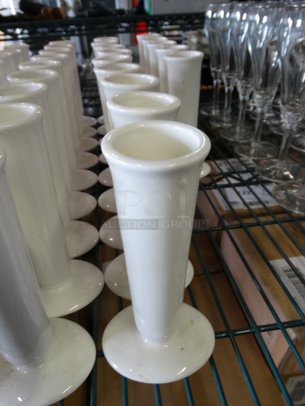 32 White Ceramic Candle Stick Holders. 3x2.5x6. 32 Times Your Bid! - Image 2 of 3