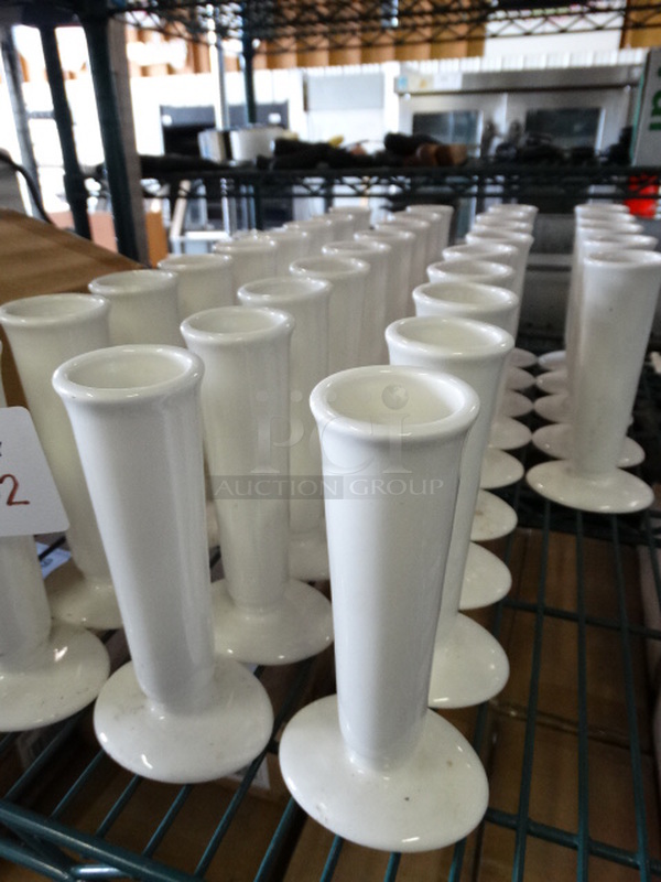 32 White Ceramic Candle Stick Holders. 3x2.5x6. 32 Times Your Bid! - Image 3 of 3