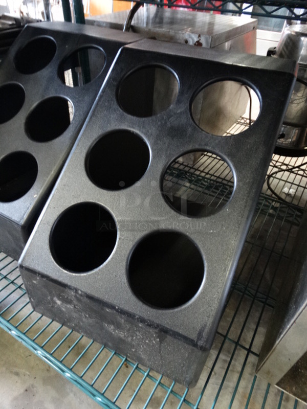 2 Black Poly 6 Cut Out Silverware Holders. 11.5x16.5x15. 2 Times Your Bid! - Image 3 of 5
