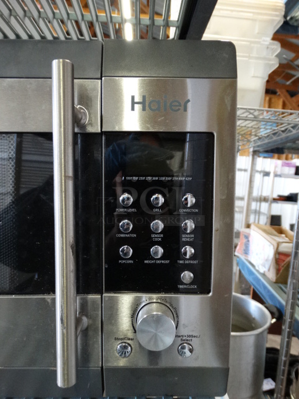 Haier Chrome Finish Countertop Microwave. 20x14x12 - Image 3 of 5