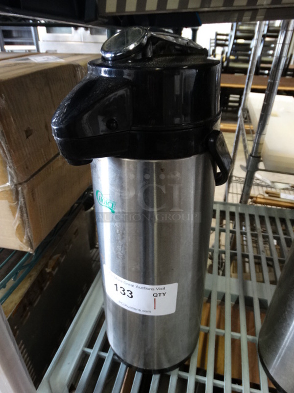 Black and Chrome Finish Air Pot. 6x8x17 - Image 1 of 3