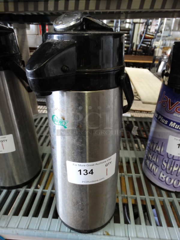 Black and Chrome Finish Air Pot. 6x8x17 - Image 1 of 3