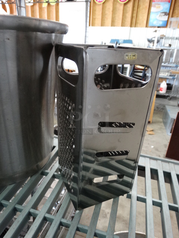 ALL ONE MONEY! Lot of 3 Metal Items; Bin, Grater and Dish! Includes 10.5x10.5x10 - Image 3 of 4