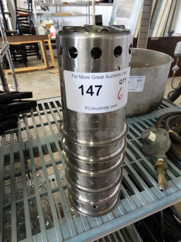 6 Stainless Steel Perforated Silverware Holders. 4.5x4.5x5.5. 6 Times Your Bid! - Image 2 of 2