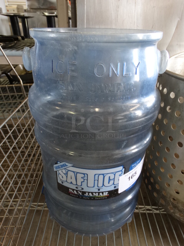 San Jamar Blue Poly Ice Bucket. 10x10x19 - Image 1 of 4