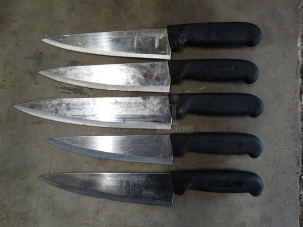 5 SHARPENED Metal Chef Knives. Includes 12