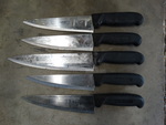 5 SHARPENED Metal Chef Knives. Includes 12". 5 Times Your Bid!
