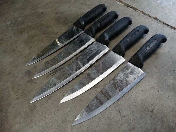 5 SHARPENED Metal Chef Knives. Includes 12". 5 Times Your Bid! - Image 4 of 6