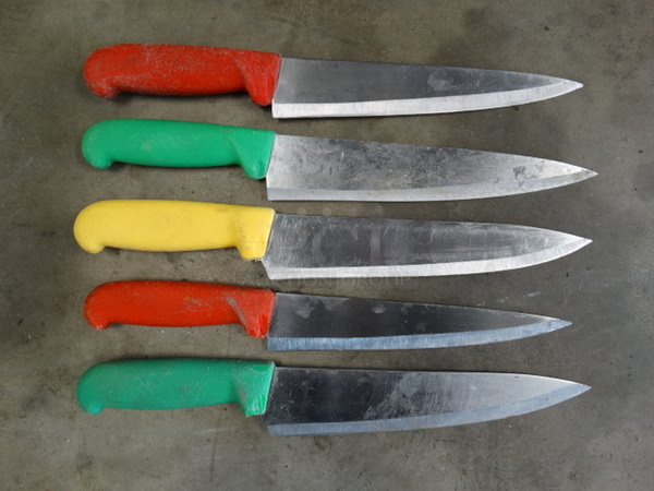 5 SHARPENED Metal Chef Knives. Includes 14