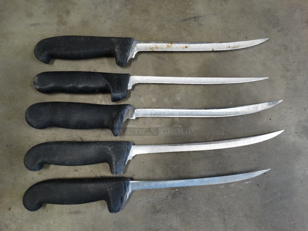 5 SHARPENED Metal Boning Knives. Includes 15