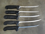 5 SHARPENED Metal Boning Knives. Includes 15". 5 Times Your Bid!