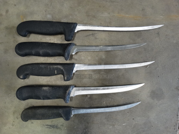 5 SHARPENED Metal Boning Knives. Includes 14