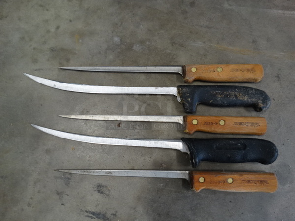 5 SHARPENED Metal Boning Knives. Includes 15